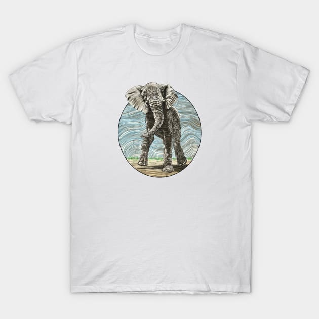 African Elephant Strutting T-Shirt by tsd-fashion